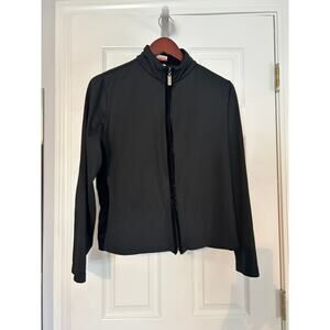 Danskin Now Womens Large Black Zip Up Jacket Stretch Athletic Yoga Activewear